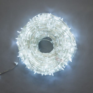 Клип-лайт Flash, длина 100М без трансформатора, белый/белый флэш, прозрачный провод