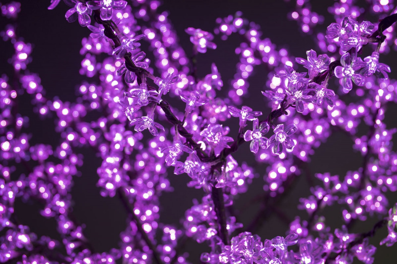 Сакура светодиодная 972LED, H1,9м D1,5м, розовое