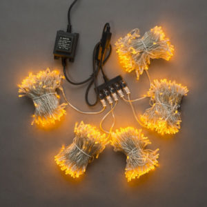 Гирлянда-спайдер Flash 5х20м, 1000LED, прозрачный провод, желтый/желтый флэш