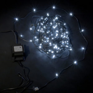 Клип-лайт, длина 100М без трансформатора, белый, темно-зеленый провод