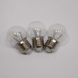 E27 BULB-6 SMD-240V-WW, G45, 6 SMD, прозрачная колба, теплый белый