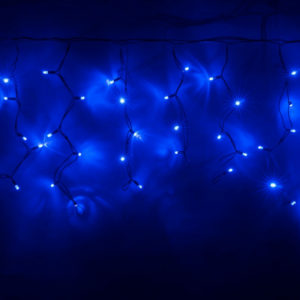 Гирлянда Айсикл 4,8х0,6 м, черный провод КАУЧУК, свечение синее