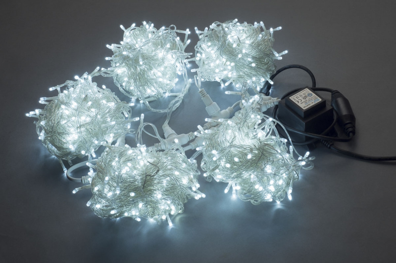 Гирлянда-спайдер Flash 5х20м, 1000LED, прозрачный провод, белый белый флэш
