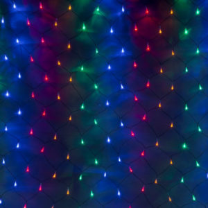 Гирлянда-сеть 2х2м, черный ПВХ провод, постоянное свечение, мульти