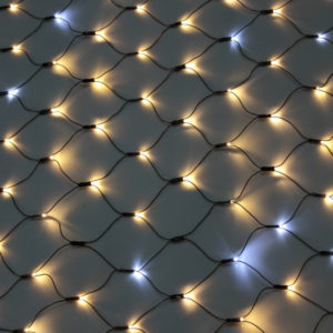 Гирлянда-сеть 2х1,5м, черный ПВХ провод, с мерцанием, тепло-белая (белый флэш)