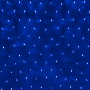 Гирлянда-сеть 2х1,5м, черный ПВХ провод, с контроллером, синяя