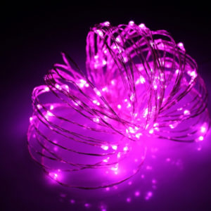 Гирлянда Роса 20м, розовая