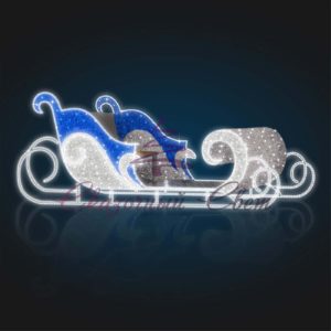 Объемная световая фигура Новогодние Сани  1,3х2,8х1,3 м — 3D SE 47