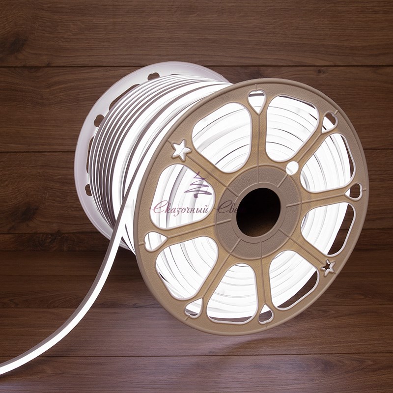 Гибкий неон 12 вольт 8х16мм, кратность резки 2.5cм, белый