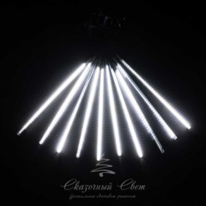 Комплект «Тающие сосульки» 5 шт. 5 x 1 м, черный провод, 480 led, белый