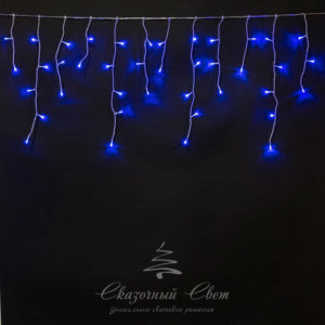 Бахрома на батарейках 3м, 3 бат. «D», 4,5V, прозр. пр., 100 led, синий