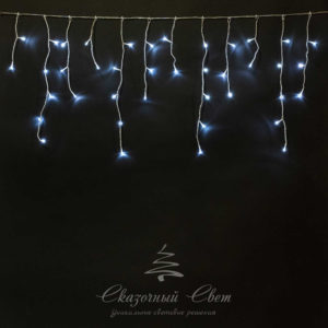 Гирлянда Бахрома на батарейках 3м, 3 бат. «D», 4,5V, прозр. пр., 100 led, белый