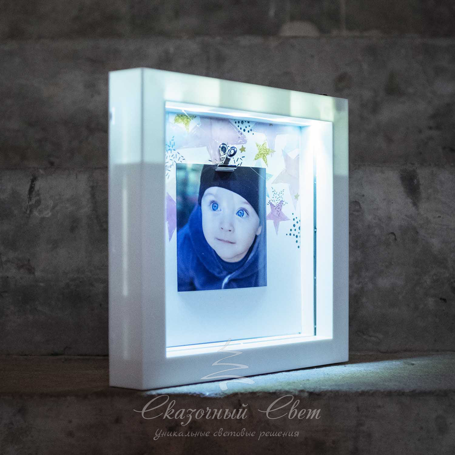Светодиодная фоторамка, холодный белый