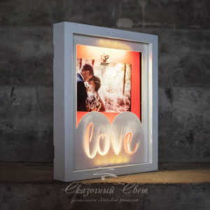Светодиодная фоторамка «Love», теплый белый