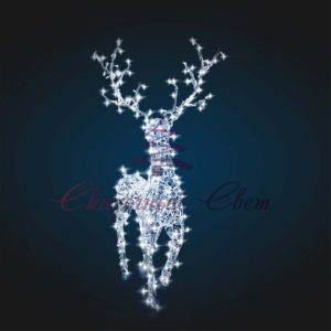 Олень светодиодный, исполнение Ажур, серия 2,5 м, динамика 2,5х1,05х0,45 м — OL 93