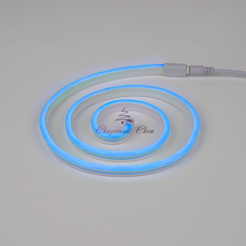 Гибкий неон 12 вольт 6х12мм, кратность резки 1cм, синий