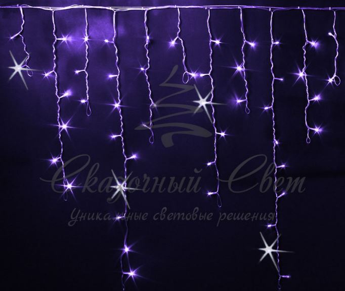 Гирлянда Нить 10 м, 24В, ФИОЛЕТОВЫЙ, фиолетовая резина