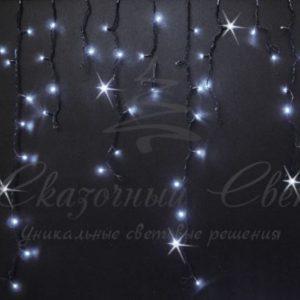 Гирлянда Бахрома 3х0.9 м БЕЛЫЙ, черная резина