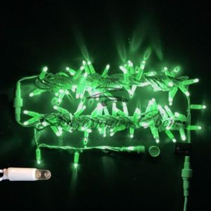 Гирлянда Нить 10 м, 24В, колпачок, ЗЕЛЕНЫЙ, прозрачный провод