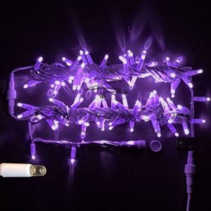 Гирлянда Нить 10 м, 220В, колпачок, ФИОЛЕТ, прозрачный провод