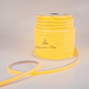 Гибкий неон 12 вольт 8х16мм, кратность резки 2.5cм, желтый