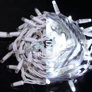 Гирлянда Нить 10 м, 220В, флэш, белая резина, БЕЛЫЙ