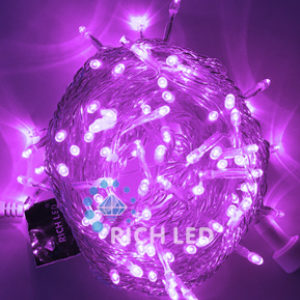 Гирлянда Нить 10 м, 24В, ФИОЛЕТОВЫЙ, прозрачный провод