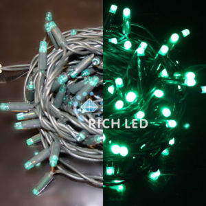 Гирлянда Нить 10 м, 24В, ЗЕЛЕНЫЙ, зеленая резина