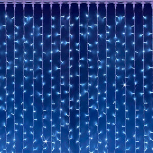 Гирлянда Занавес 2х9 м, флэш, колпачок, БЕЛЫЙ, белый провод