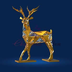 Олень полигональный золотой
