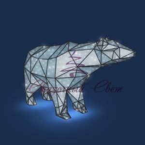 Белый медведь полигональный