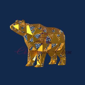 Полигональный золотой медведь