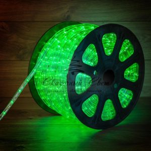 Дюралайт LED, постоянное свечение (2W) — зеленый, 30 LED/м, бухта 100м