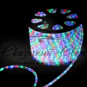 Дюралайт LED, свечение с динамикой (3W) — мульти (RYGB), 30 LED/м, бухта 100м