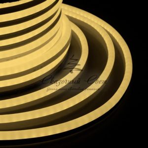 Гибкий Неон LED SMD 15х26 мм, ТЕПЛЫЙ БЕЛЫЙ, 120 LED/м, бухта 50м