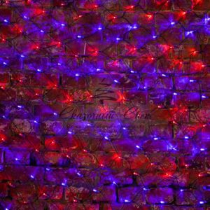 Гирлянда «Сеть» 2х1,5м,  черный ПВХ,  288 LED Красные/Синие