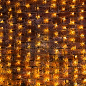 Гирлянда «Сеть» 2х1,5м,  черный ПВХ,  288 LED ТЕПЛЫЙ БЕЛЫЙ