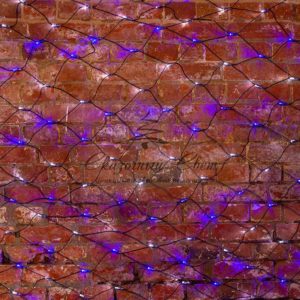 Гирлянда «Сеть» 2,5х2,5м, черный ПВХ, 432 LED Белые/Синие