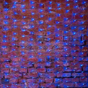Гирлянда «Сеть» 2х1,5м, свечение с динамикой, прозрачный ПВХ, 288 LED, 230 В, цвет: Синий