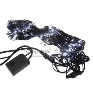 Гирлянда «Сеть» 1х1,5м, черный ПВХ, 160 LED Белый