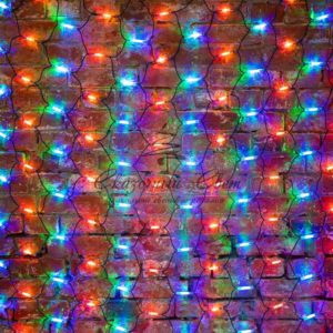 Гирлянда «Сеть» 2×1,5м, черный КАУЧУК, 288 LED Мультиколор