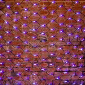 Гирлянда «Сеть» 2×3м, черный КАУЧУК, 432 LED Белые/Синие