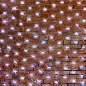 Гирлянда «Сеть» 2×3м, черный КАУЧУК, 432 LED Белые
