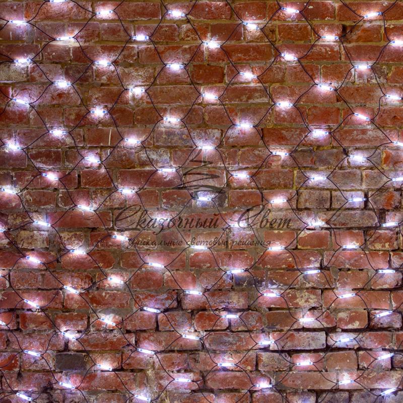 Гирлянда "Сеть" 2x4м, черный КАУЧУК, 560 LED Белые