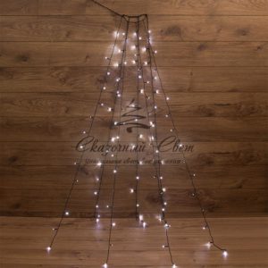 Елочная гирлянда с кольцом,  7 нитей по 1,8 метра,  цвет диодов белый,  не соединяется