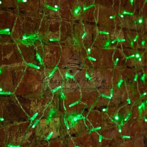 Гирлянда «Светодиодный Дождь» 2×0,8м, прозрачный провод, 230 В, диоды Зеленые