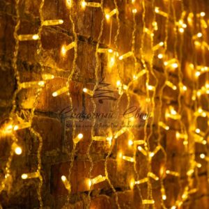 Гирлянда «Светодиодный Дождь» 2×0,8м, прозрачный провод, 230 В, диоды ТЕПЛЫЙ БЕЛЫЙ