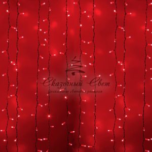 Гирлянда «Светодиодный Дождь» 2х1,5м, постоянное свечение, белый провод, 230 В, диоды КРАСНЫЕ