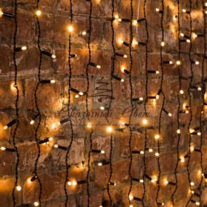 Гирлянда «Светодиодный Дождь» 2х1,5м,  постоянное свечение,  черный провод,  230 В,  диоды ТЕПЛЫЙ БЕЛЫЙ