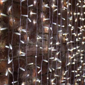 Гирлянда «Светодиодный Дождь» 2х3м,  постоянное свечение,  белый провод,  230 В,  диоды БЕЛЫЕ